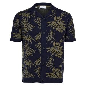 SELECTED HOMME Short Sleeve Tropical Knit Shirt Size XXL